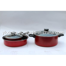 Набор кухонной посуды 5PCS Red Carbon Steel Cookware